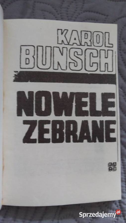 NOWELE ZEBRANE Karol Bunsch Warszawa sprzedam