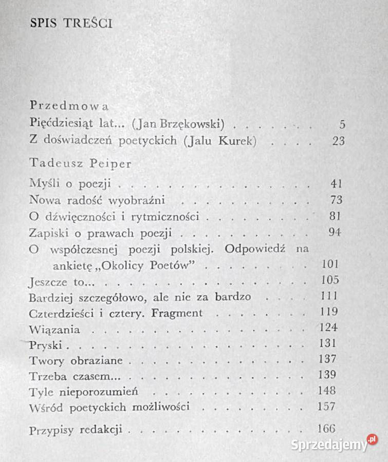 Myśli o poezji Tadeusz Peiper Chełm sprzedam