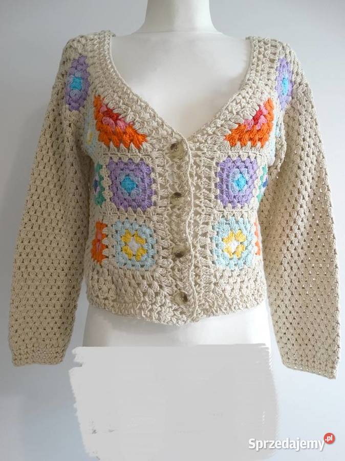 Sweter Kardigan Szydełkowy Handmade Crochet Moda i Styl podlaskie