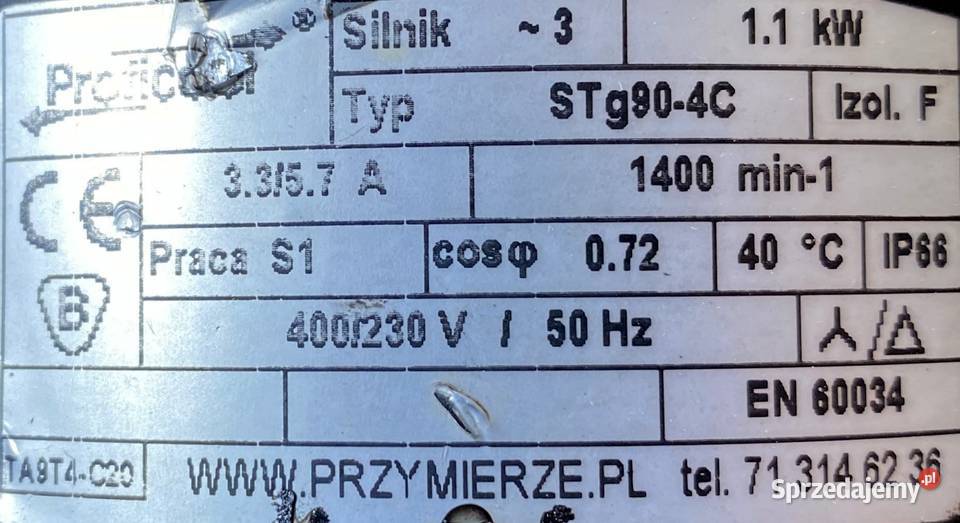 silnik elektryczny STg904C 11kW 1400obr 3fazowy Pigża
