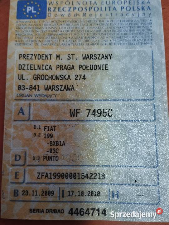 Fiat Punto 14 benzyna CD mazowieckie Warszawa