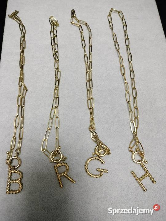 Łańcuszek z literką metalowy 1 sztuka biżuteria Pozostałe