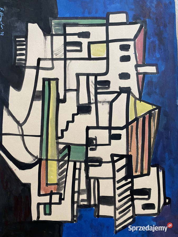 Fryderyk Antoni Hayder1972 50x70 gwasz kubizm Antyki, Sztuka, Kolekcje mazowieckie Warszawa