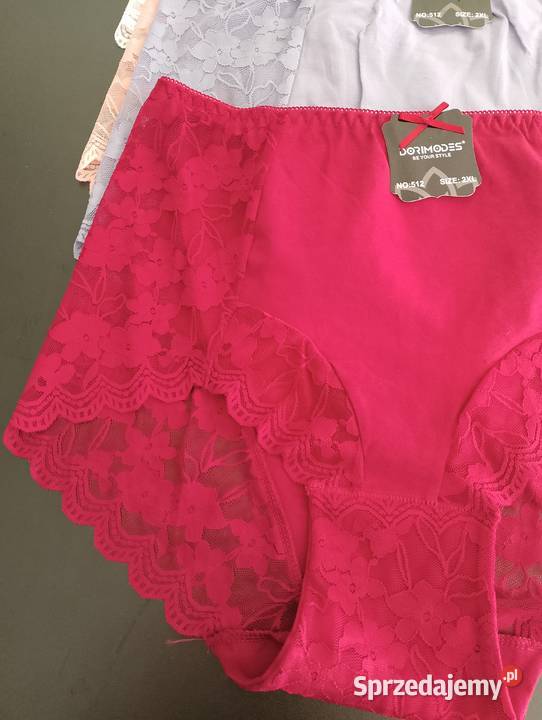 Majtki wysoki stan bawełna koronka XXL XXXL 4XL Figi i stringi Piła Druga