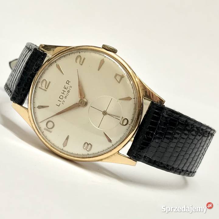 LIDHER szwajcarski Złoty zegarek męski 750 18K Warszawa