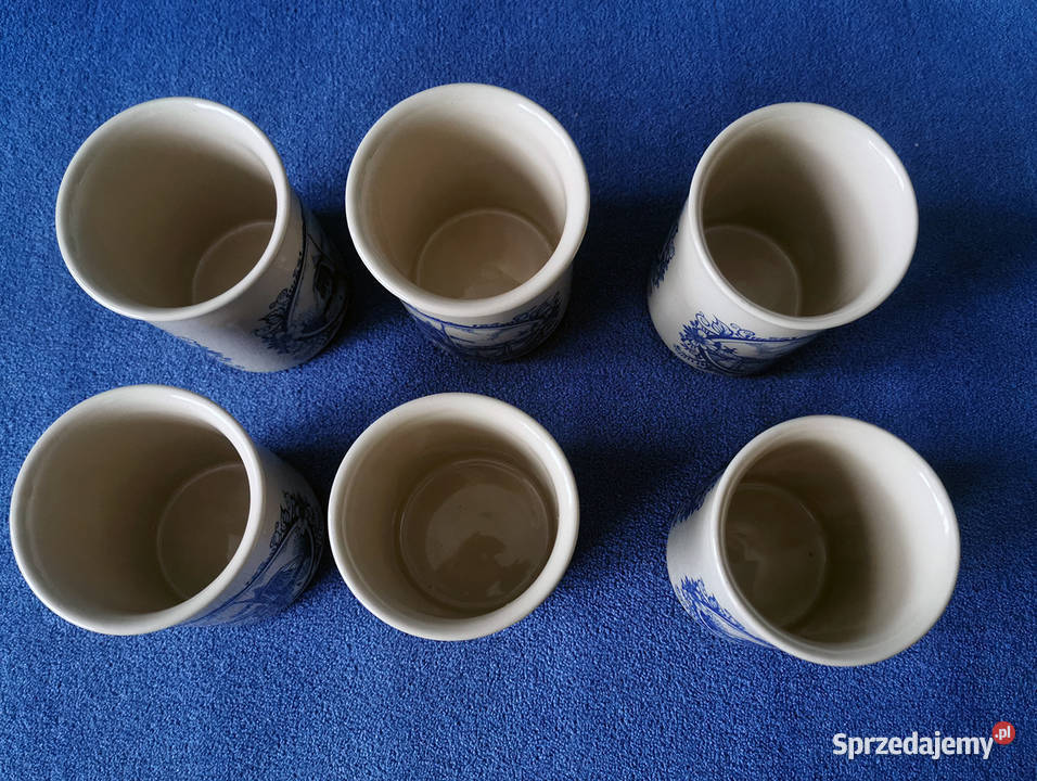 Kubki z wiatrakami Tułowice z okresu PRL Komplet dolnośląskie Polkowice sprzedam