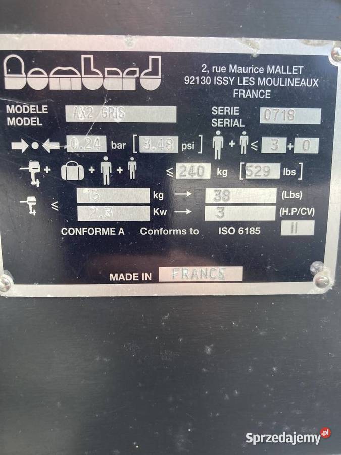 Ponton bombard AX2 ładny Wolsztyn