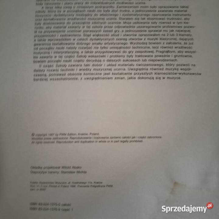 Szkoła na klarnet książki Warszawa księgarnia mazowieckie