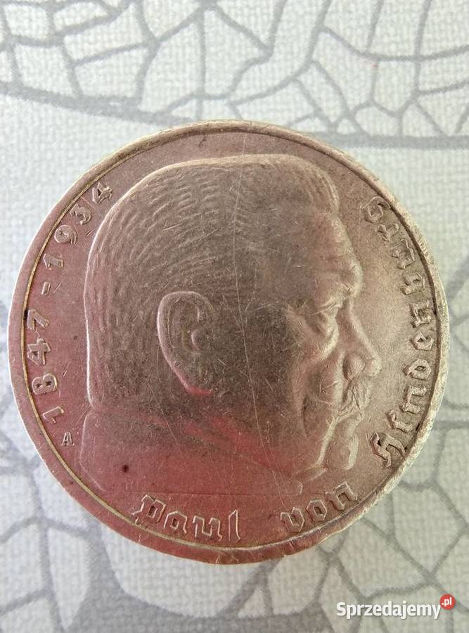 Moneta 5 marek Hindenburg Numizmatyka Żory