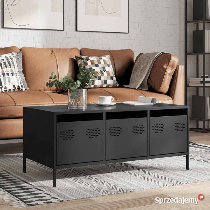 Stolik kawowy czarny 1015x50x435 stal WM851268 Warszawa
