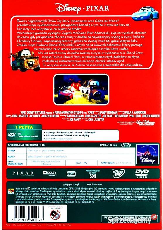 AUTA SAMOLOTY DISNEY PIXAR 6xDVD Filmy Kalisz