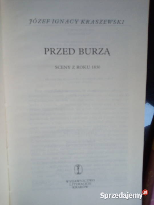 Józef Ignacy Kraszewski Przed burza Kamienica w Sokółka