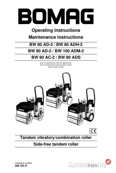 BOMAG BW80 BW90 BW100 AD2 ADH2 ADM2 AC2 ADS motoryzacja, transport Kielce