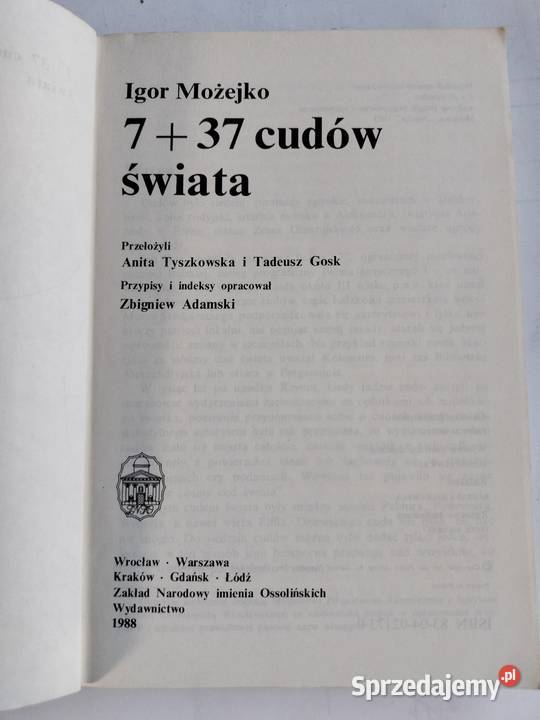 7 37 cudów świata Igor Możejko miękka Gdynia sprzedam