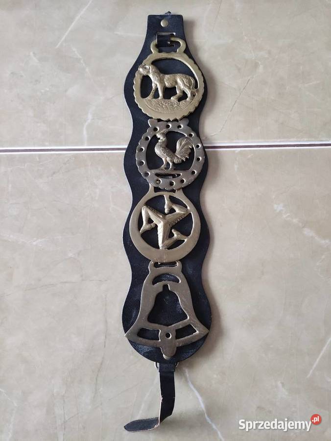 Mosiężne ozdoby do końskiej uprzęży lubelskie Janów Lubelski