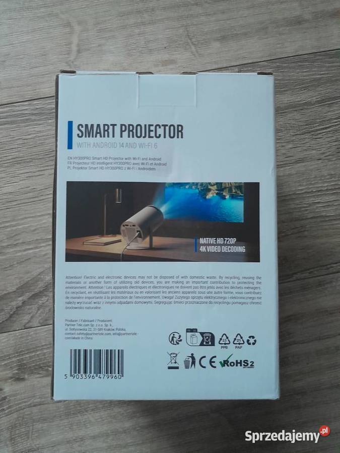 Projektor 4K HY300 Smart WiFi Android biały Wieliczka