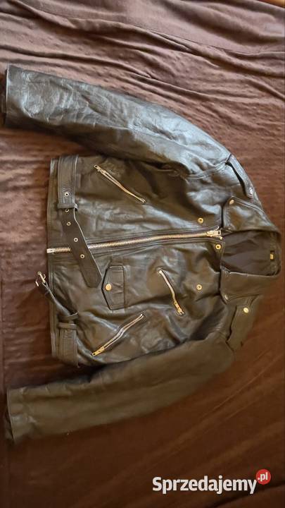 Damska Czarna Skórzana Ramoneska XL Prawdziwa wielkopolskie sprzedam