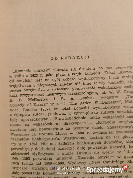 Komedia omyłek Szekspir biblioteka lektury Warszawa
