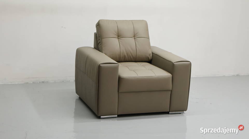 FOTEL SKÓRA naturalna MADRAS 4119 popielata