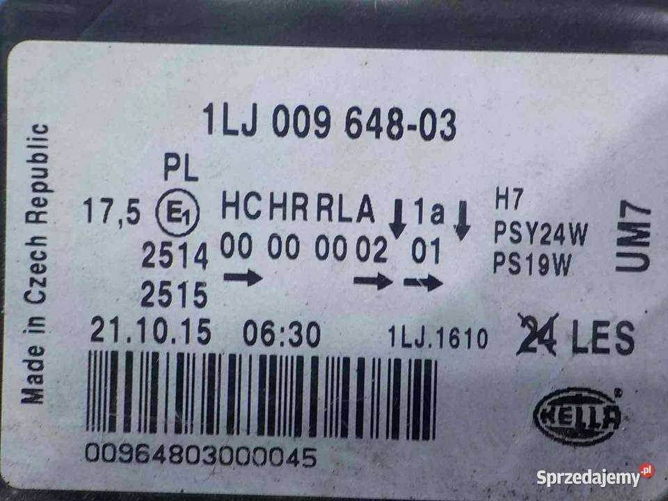 AUDI A3 8P II LIFT 14 TFSI 09r lampa lewa przod mazowieckie sprzedam