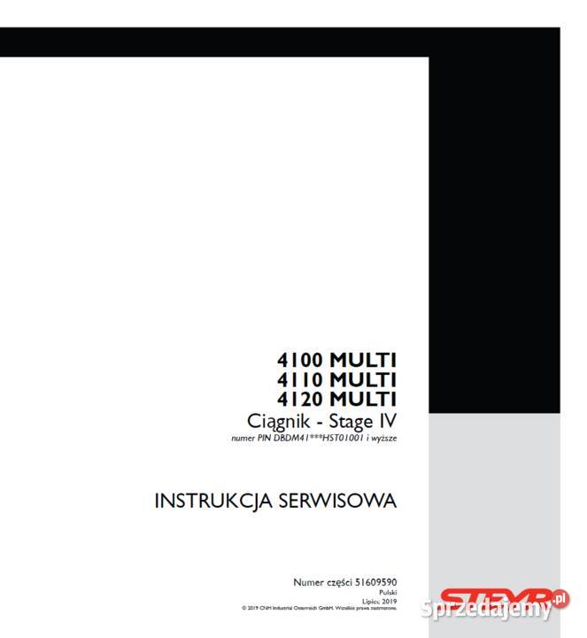 Ciagnik Steyr multi 4100 4110 4120 instrukcja Rok wydania 2019 Poradniki, albumy i reportaże