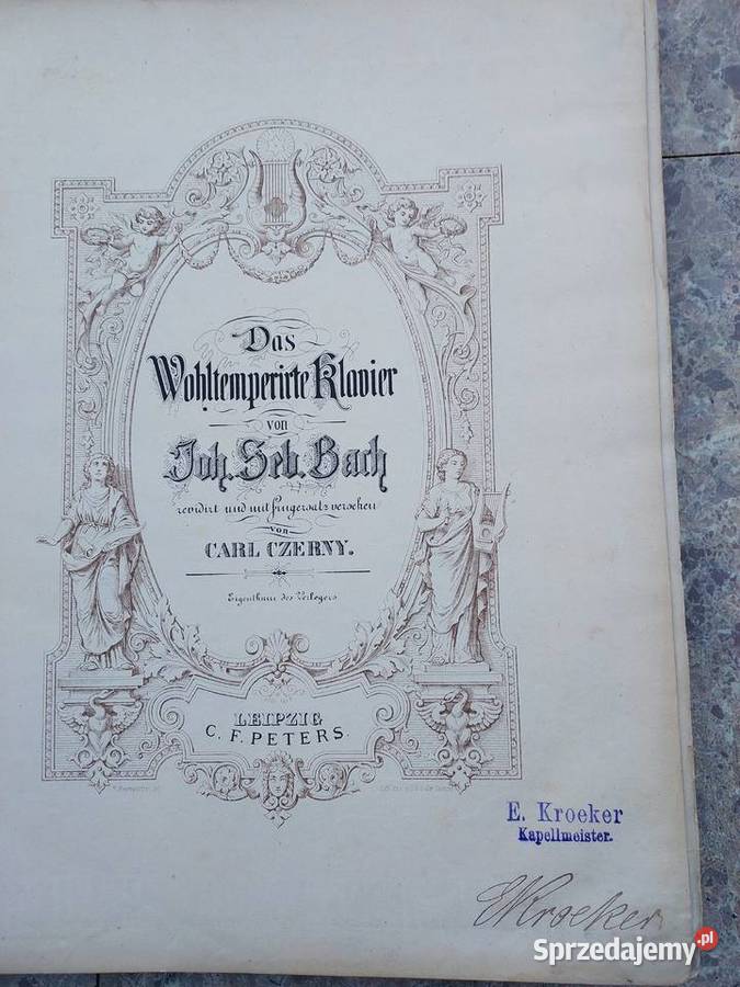 Stara książka nuty na fortepian JS Bach Czerny Tczew
