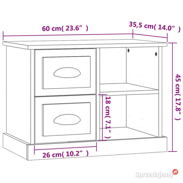 Szafka nocna szary dąb sonoma 60x355x45 WM816374 sprzedam