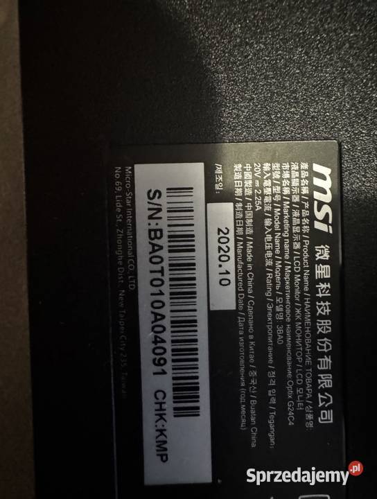 Monitor MSI Optix G24 Curved podkarpackie Tarnobrzeg