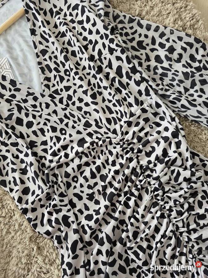 Sukienka drapowany przód Print Centki