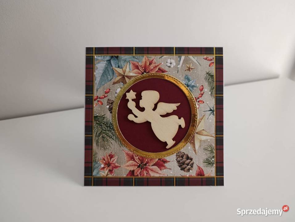 Kartka ręcznie robiona bożonarodzeniowa handmade Łódź