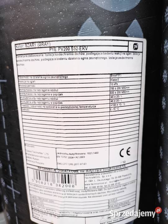 papa nawierzchniowa Technonicol 52 mm PYV PV 200 Oleśnica sprzedam