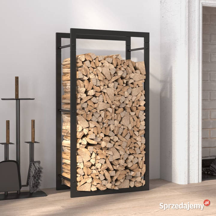 Stojak na drewno matowy czarny 50x28x94 stalowy mazowieckie Warszawa