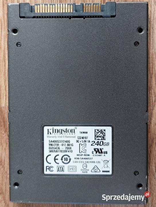 SSD Kingston SA400S3 240GB 25 SATA III do laptopa kujawsko-pomorskie Włocławek