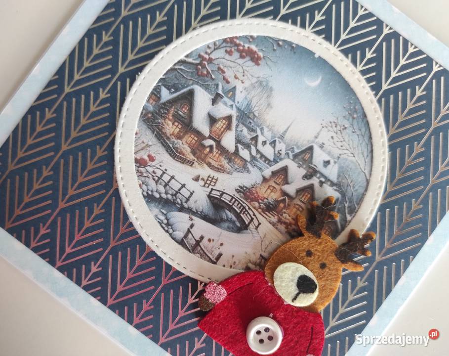 Kartka ręcznie robiona handmade z okazji Świąt Łódź