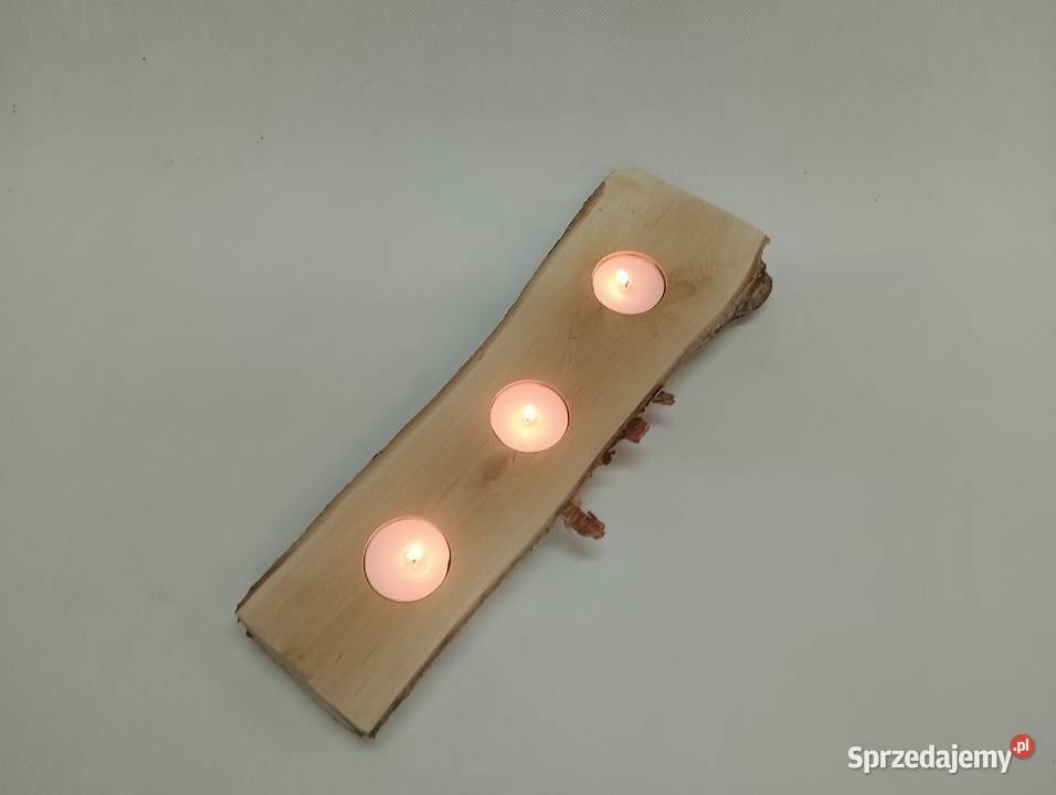 ŚWIECZNIK Z NATURALNEGO DREWNA BRZOZOWY TEALIGHT lubuskie Żagań