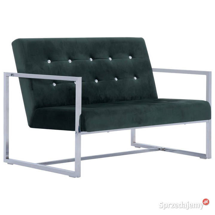 2osobowa sofa z podłokietnikami ciemnozielona