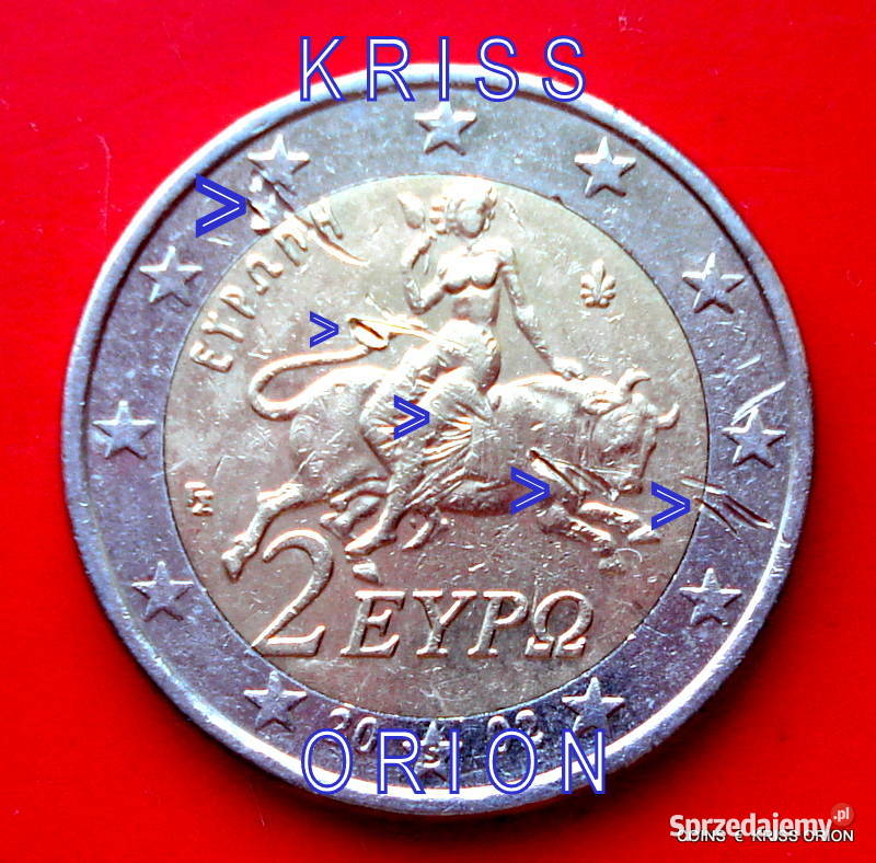 2 Euro Grecja 2002 Boginii Europa DESTRUKT Katowice