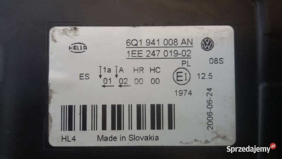 Lampy przednie Vw Polo 9 N HELLA osobowe Lampy przednie Elbląg