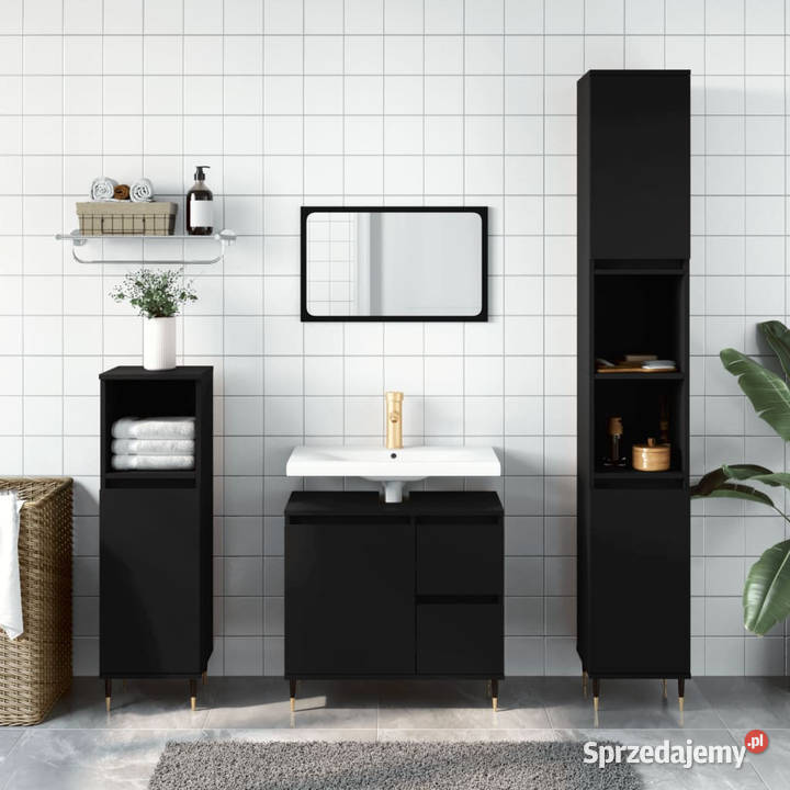 Szafka łazienkowa czarna 65x33x60 materiał Łazienkowe Warszawa