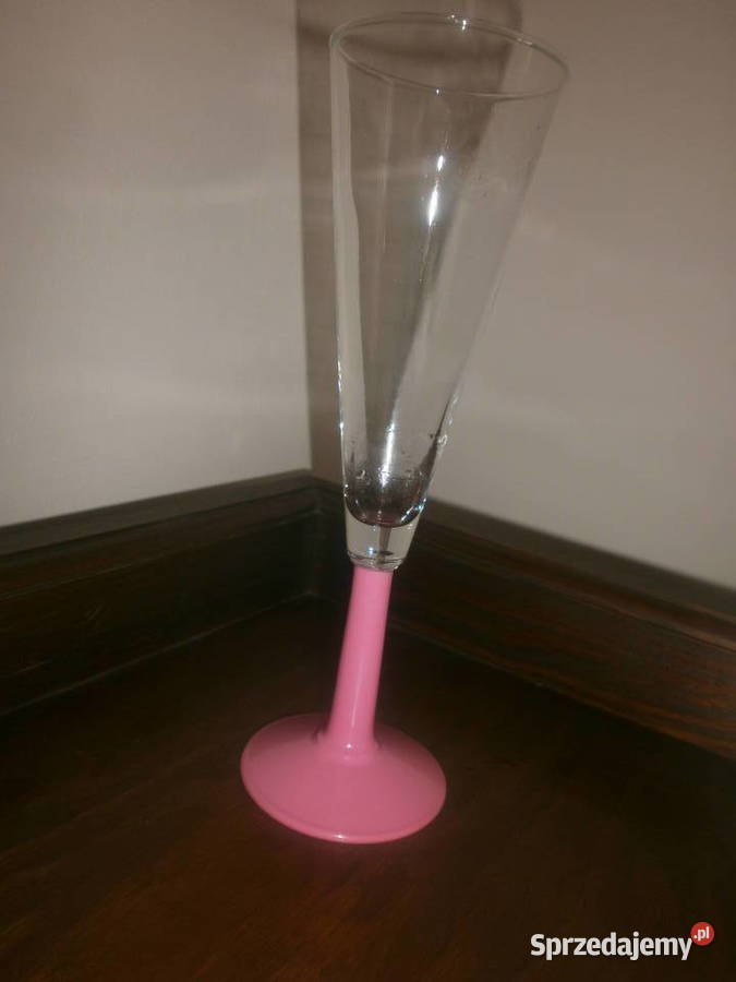 szkło z róową nózką szampanka Zielona Góra