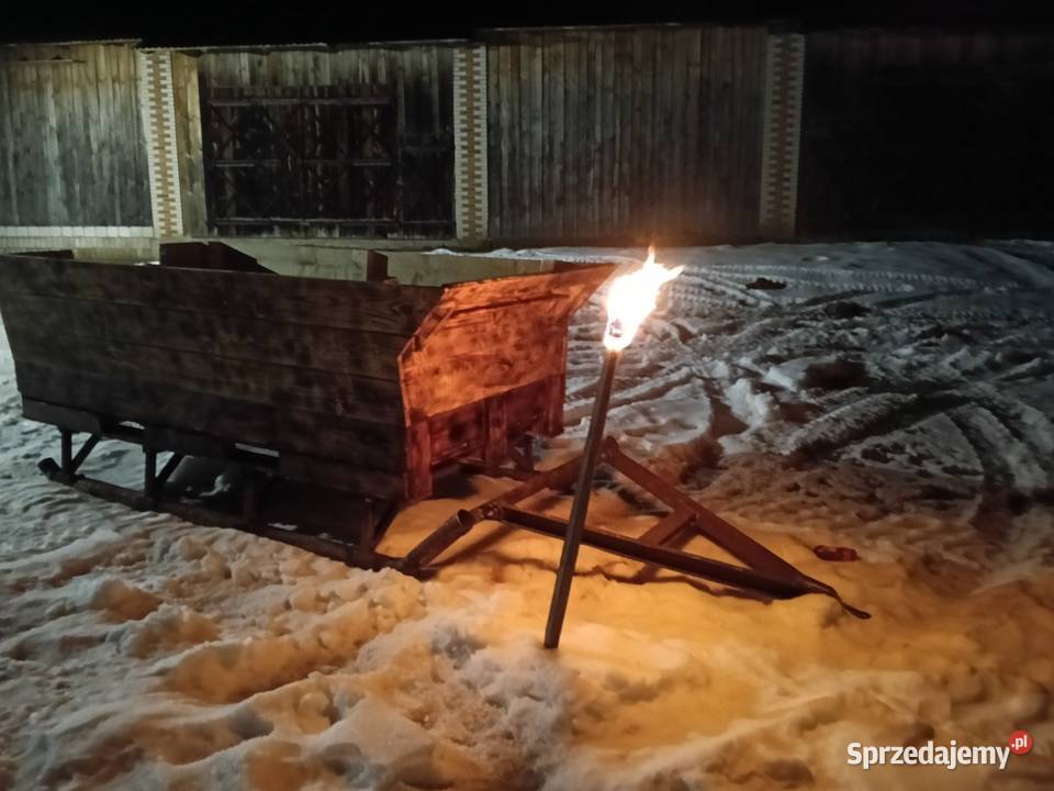 Sanie Kulig 12 osobowe pod ciągnik samochód Sporty zimowe lubelskie Smoryń