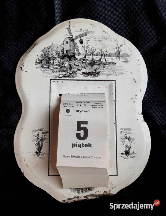 STARA EMALIA PRLpodkładka pod kalendarz zrywkowy Łódź sprzedam