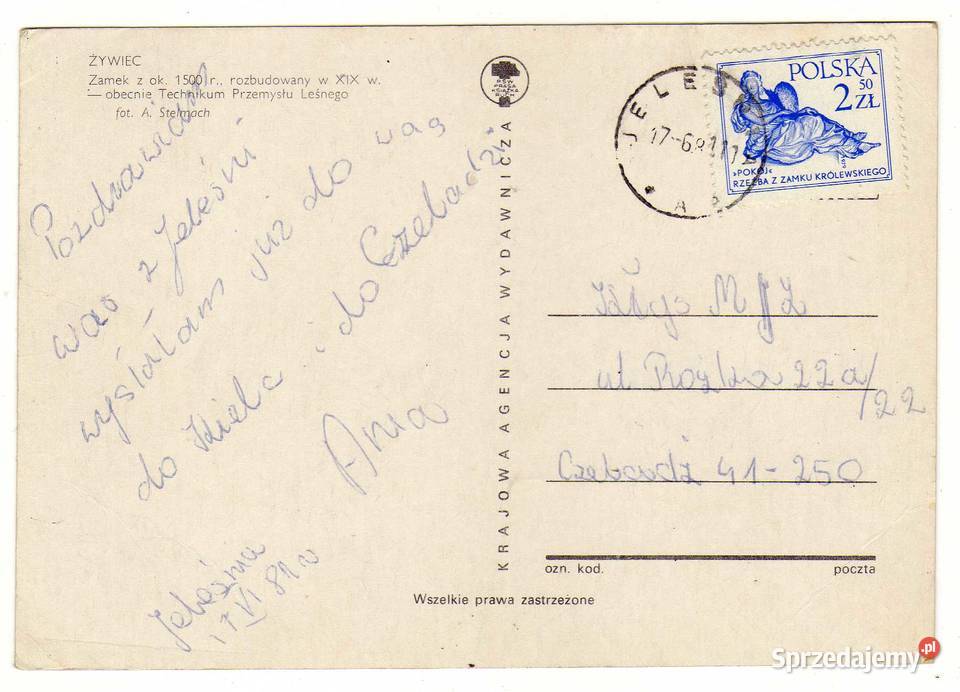 ŻYWIEC ZAMEK TECHNIKUM POCZTÓWKA Krynki