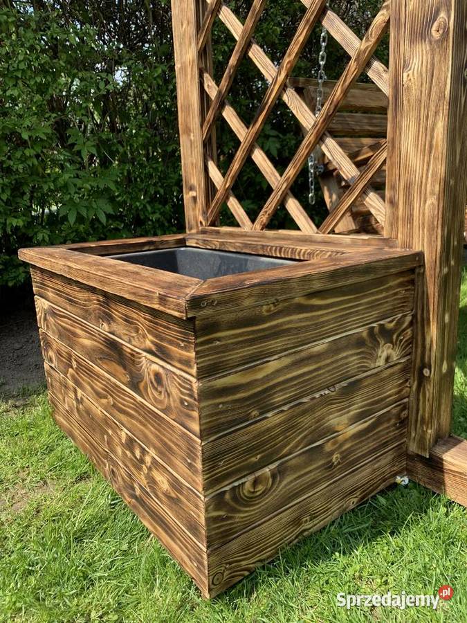 Huśtawka ogrodowa z pergolą i donicami lubelskie Gościeradów Ukazowy