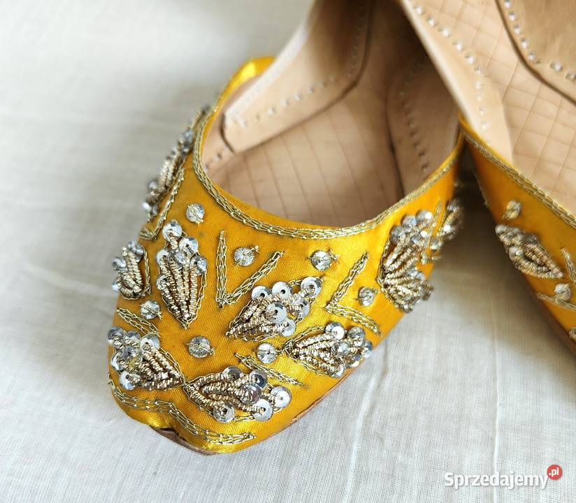 Indyjskie buty baleriny khussa 38 zdobione skóra Szczecin