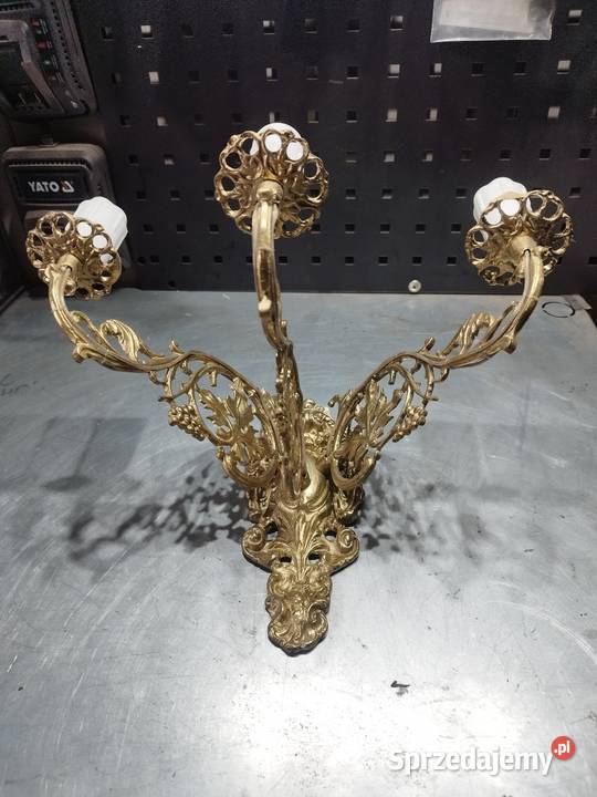 Kinkiet mosiężny Iżyk k10 retro zabytek lampa Szczecin