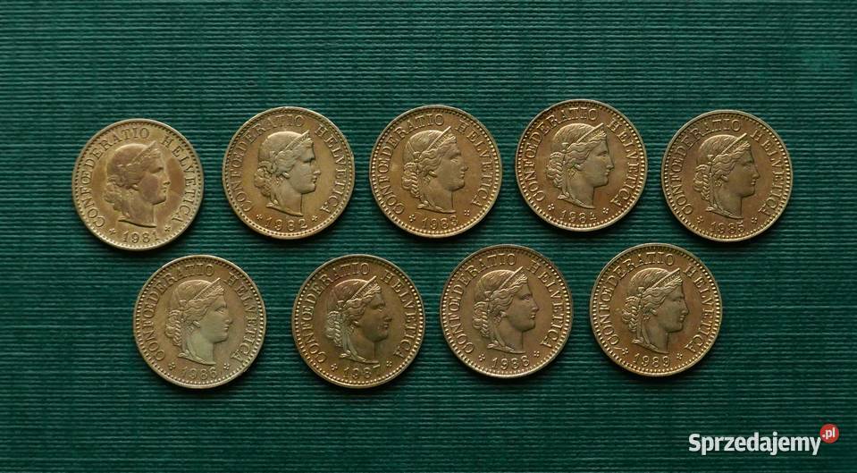 SZWAJCARIA 5 rappenów zestaw Gliwice