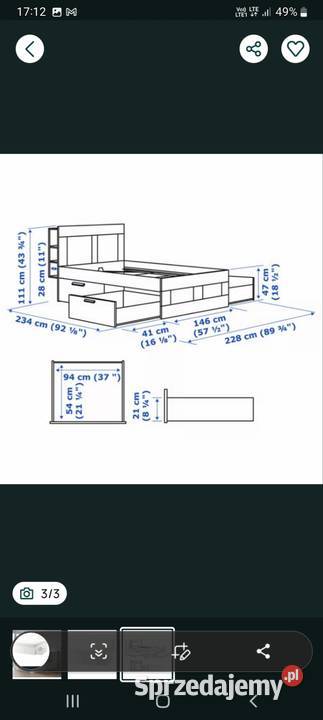Łóżko Ikea Brimes Łóżka Kórnik sprzedam