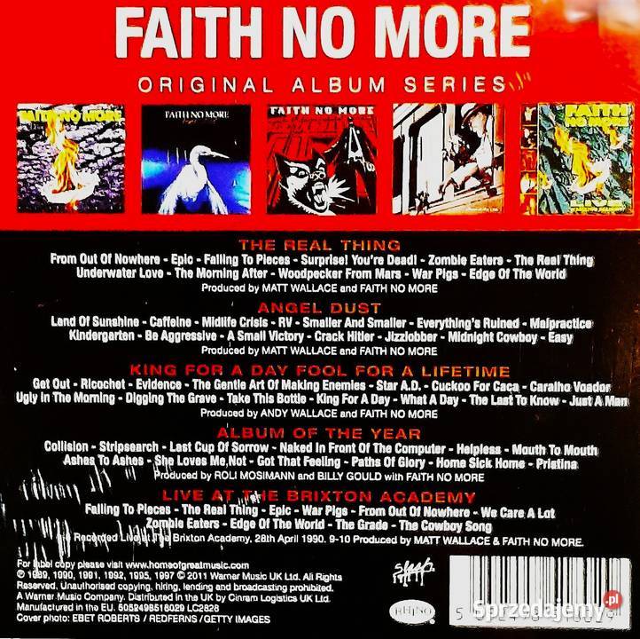 Zestaw Nowy 5 Płyt CD FAITH NO MORE 5 Albumów
