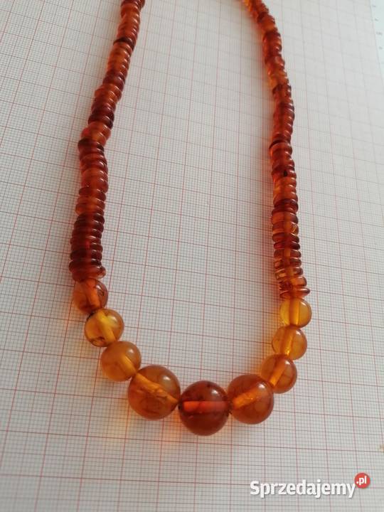 Naszyjnik Bursztyn Vintage Rękodzieło Białystok sprzedam